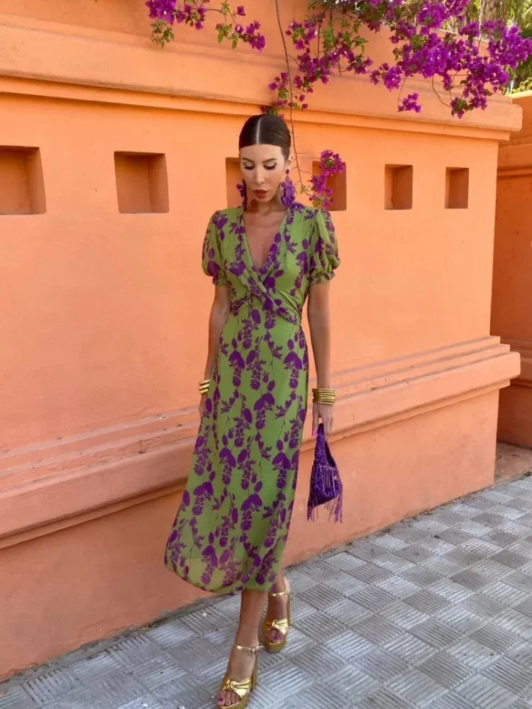 Nadine – Floral wrap dress with short sleeves - Image 5
