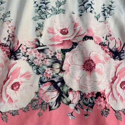 Karolina - Damska bluza z kapturem w kwiaty długi