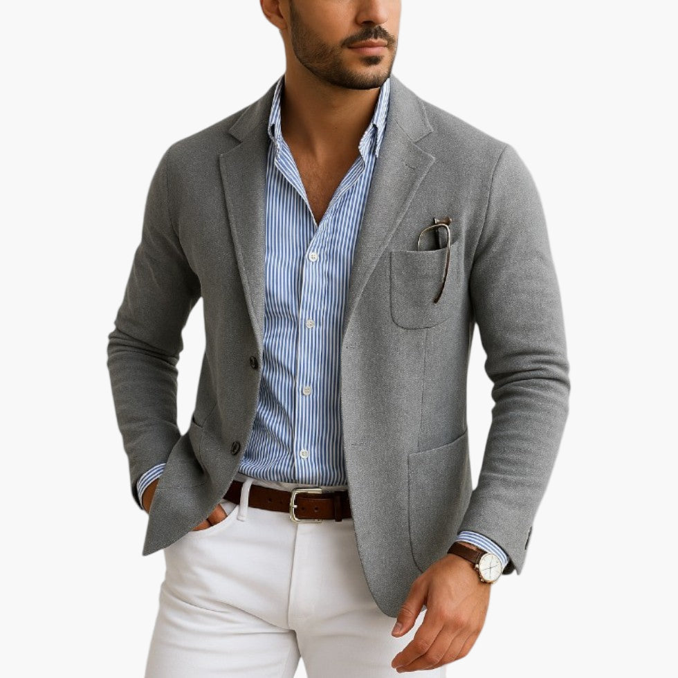 Męska marynarka o kroju Tailored-Fit z zapięciem na jeden guzik - J&B; - 7 - Livia-Moda