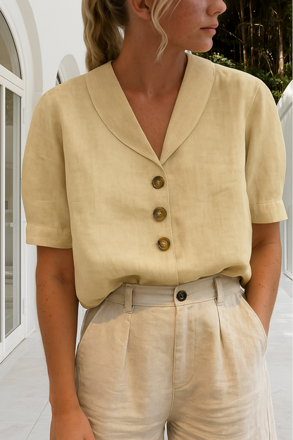 Lieselotte – Women Button-Up Short Sleeve Blouse - Image 2