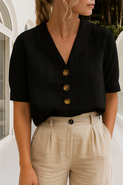 Lena – Trendy Cotton and Linen T-shirt for Women - Image 5