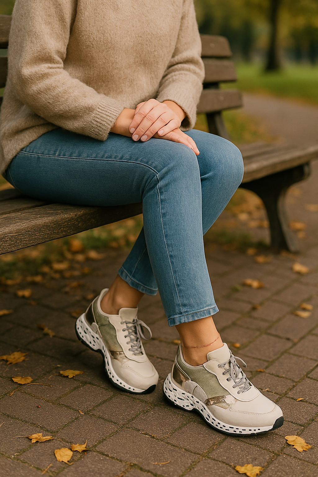 Lena – Stylowe Damskie Sneakersy z Modną Podeszwą