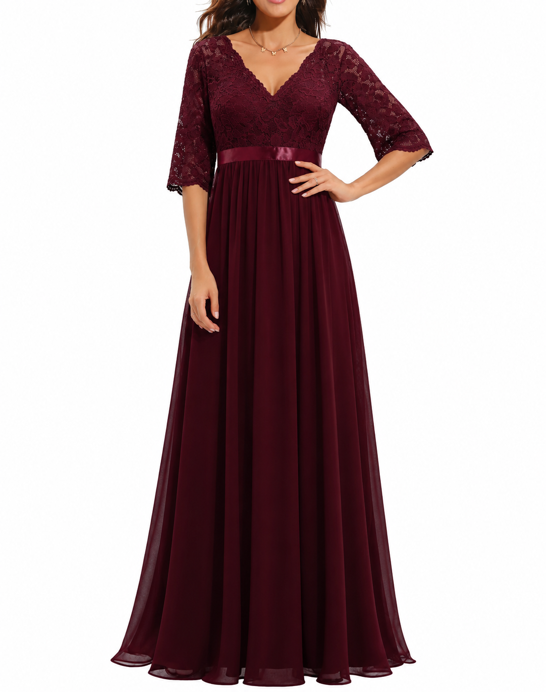 Sandra – Elegancka koronkowa suknia wieczorowa dla kobiet