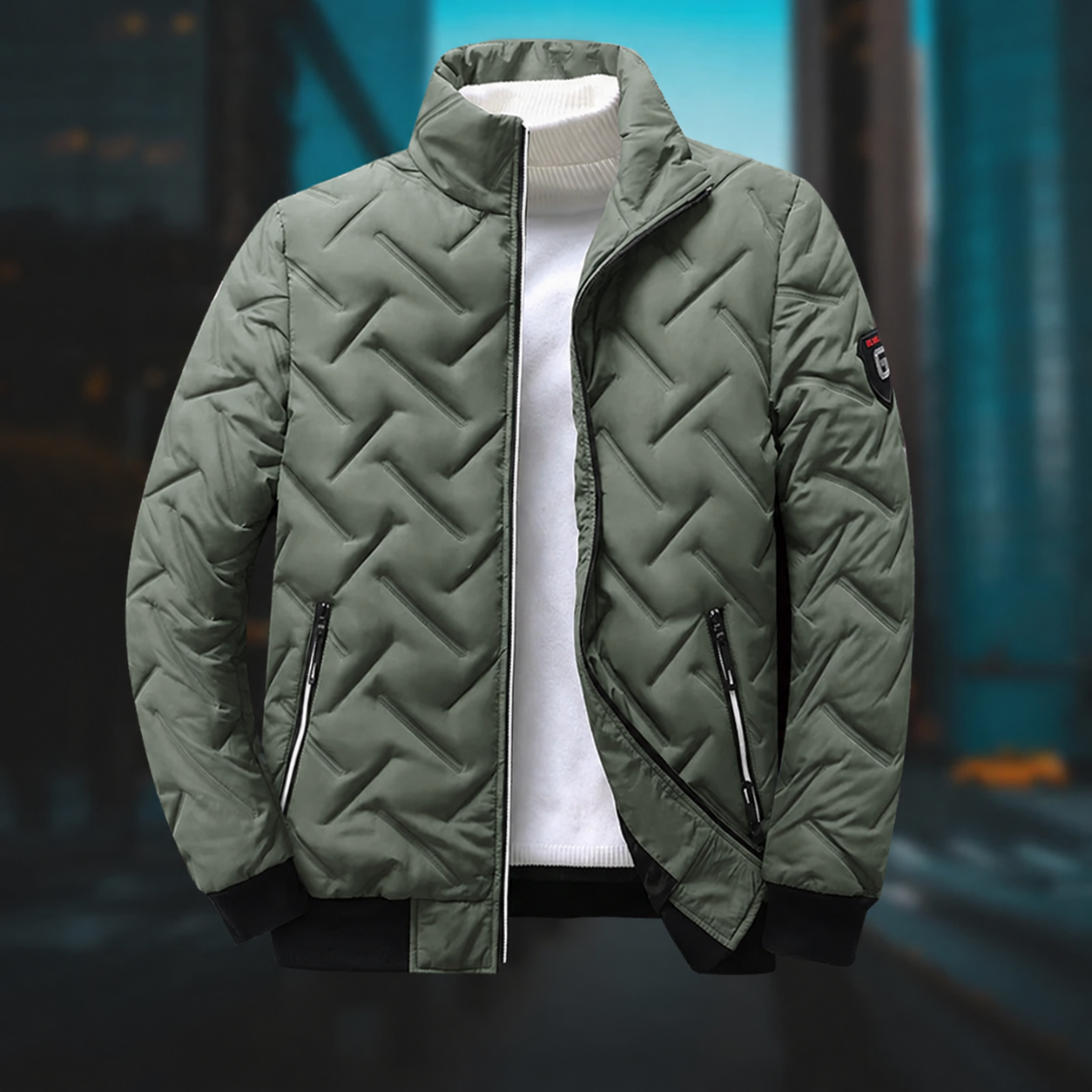 Adam – Pikowana Kurtka Męska Casual Fit polyester