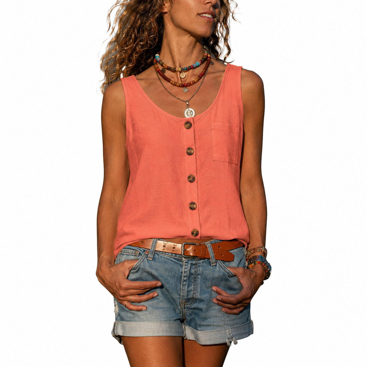 Alma – Elegancki damski tank top na ramiączkach