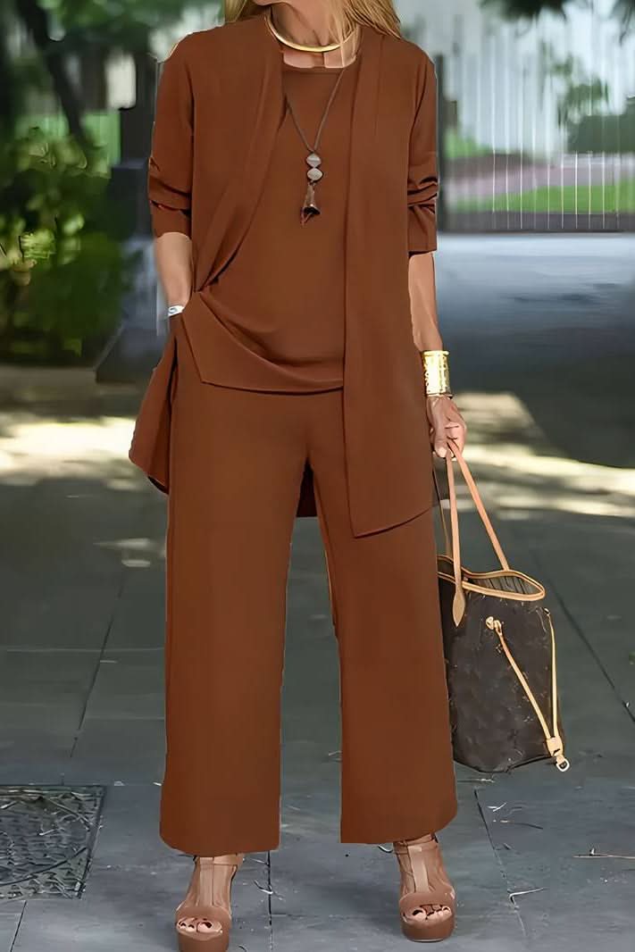 Two-Piece Set Women's Relaxed Fit with Long Jacket - Image 9