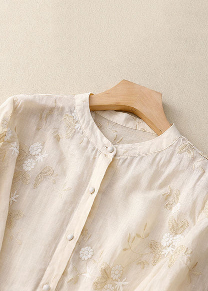 Kirsten – Women Floral Cotton and Linen Blouse - Image 3