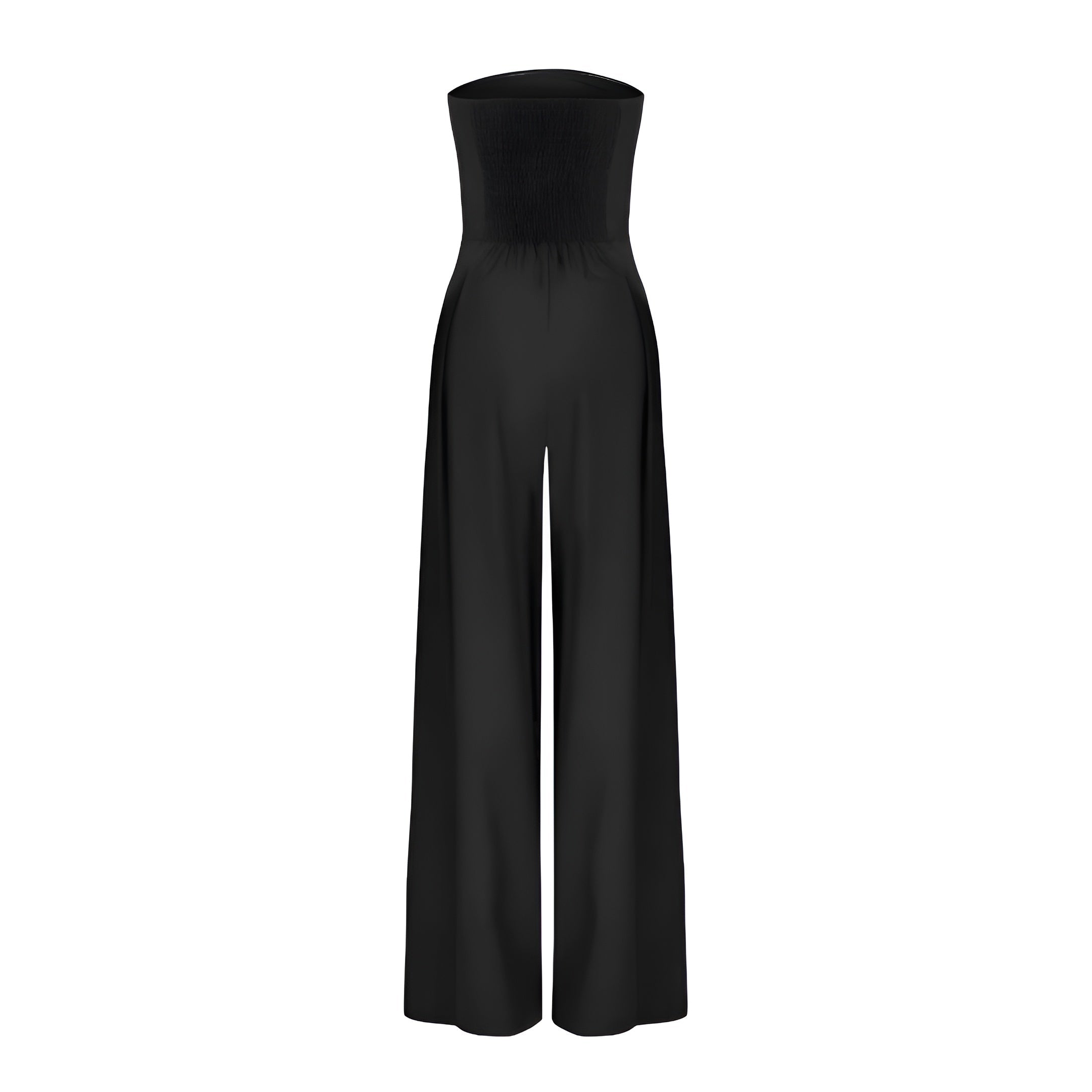 Trägerloser Jumpsuit für Damen mit weitem Bein und Taschen | J&B - 6 - Livia-Moda