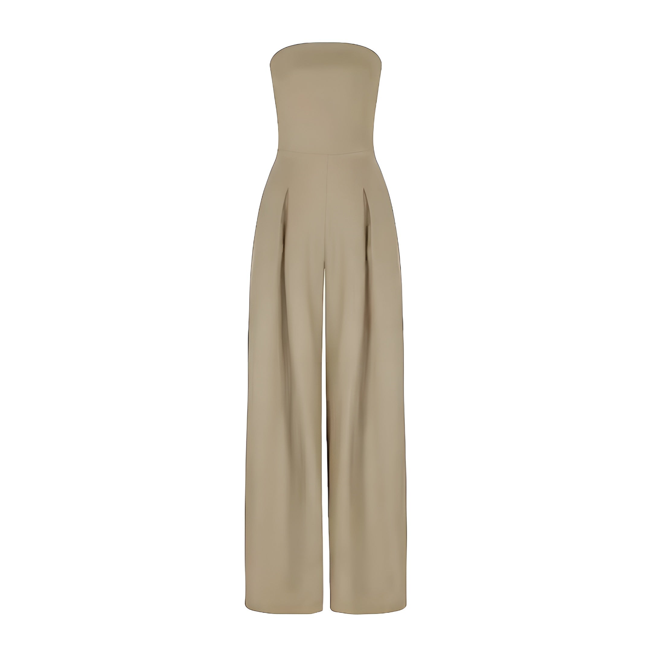 Trägerloser Jumpsuit für Damen mit weitem Bein und Taschen | J&B - 5 - Livia-Moda