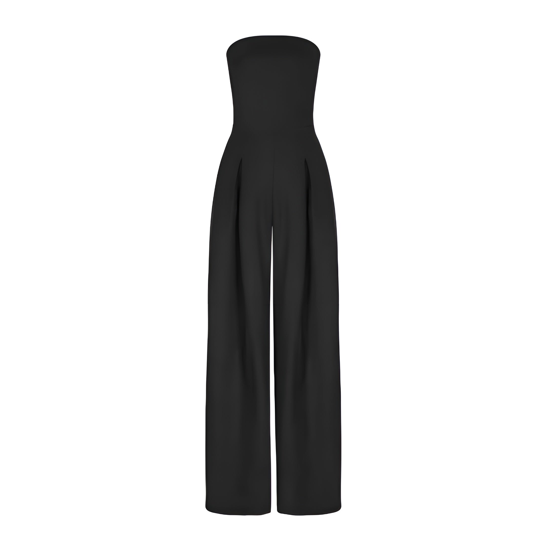 Trägerloser Jumpsuit für Damen mit weitem Bein und Taschen | J&B - 7 - Livia-Moda