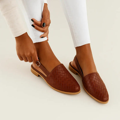 Emily – Woven Slingback Shoes - Image 1