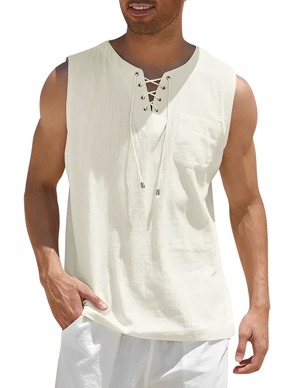 Marco – Męski letni tank top o swobodnym, lekkim kroju