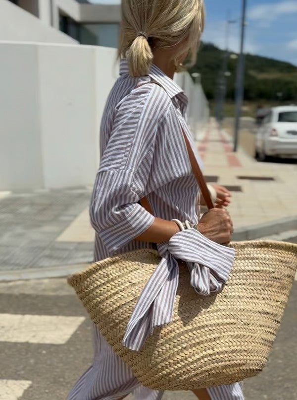 Olivia – Damska letnia sukienka midi typu polo o swobodnym kroju