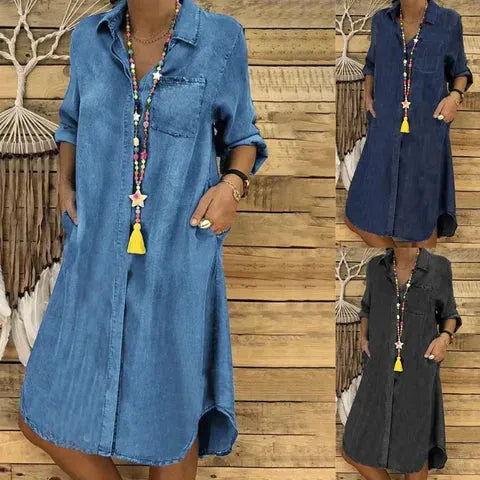 Claudia – Elegant summer Denim dress for Women - Image 4
