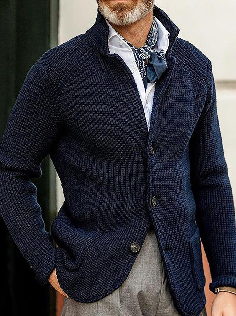 Marco – Męski  bawełna kardigan zapinany na guziki elegancki sweter