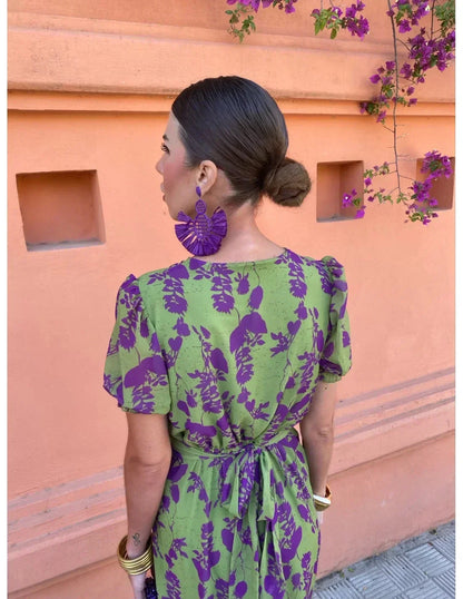 Nadine– Women Floral Print Wrap Dress - Image 3