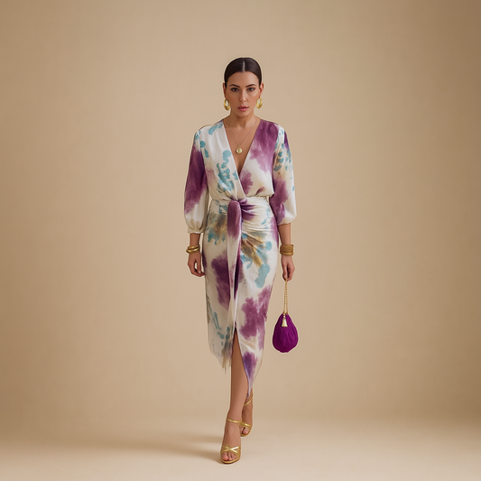 Sandra – Elegant Summer Dress with V-Neck - Image 1