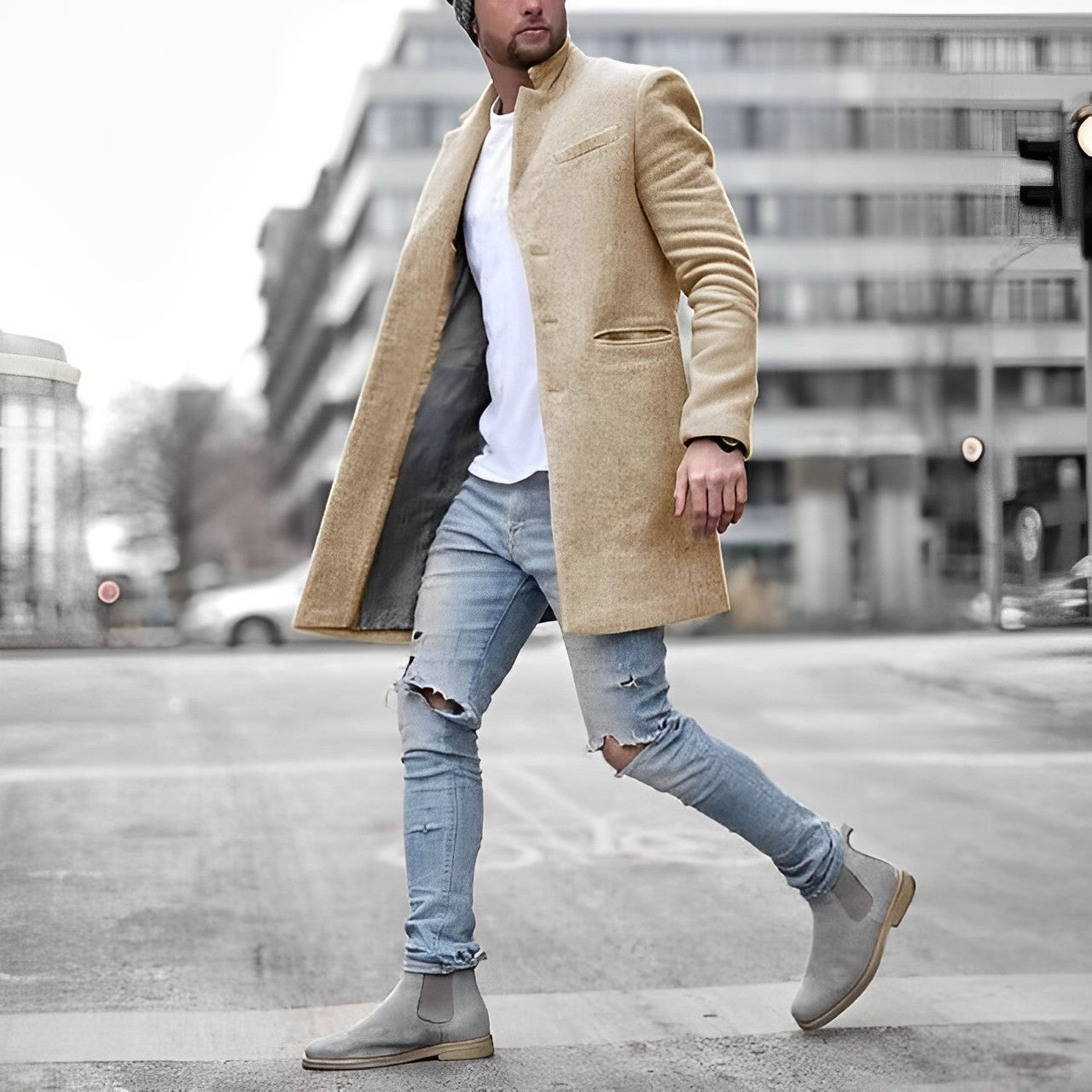 Henry – Męski elegancki płaszcz o prostym kroju