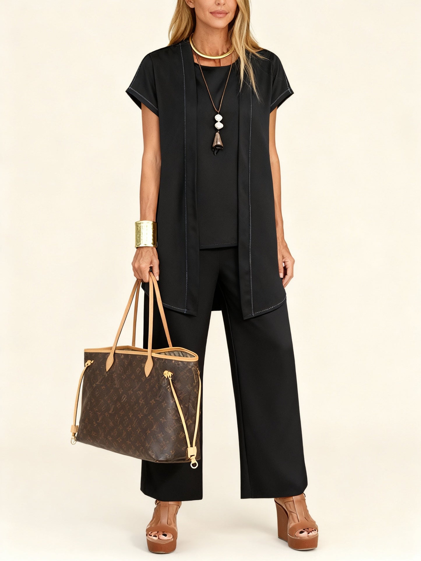 Lena – Kobiecy Elegancki Komplet z Tunikiem i Spodniami