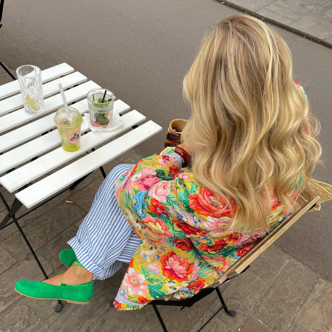 Paula – Lekka pikowana kurtka wzorzysta damska