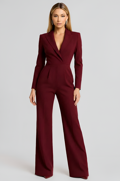Gabriele – Women Deep Neckline and Wide Legs Jumpsuit - Image 4