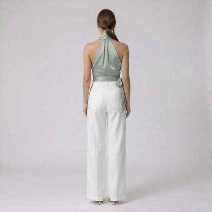 Susanne – Elegant Halter Neck Top with Belt for Women - Image 3