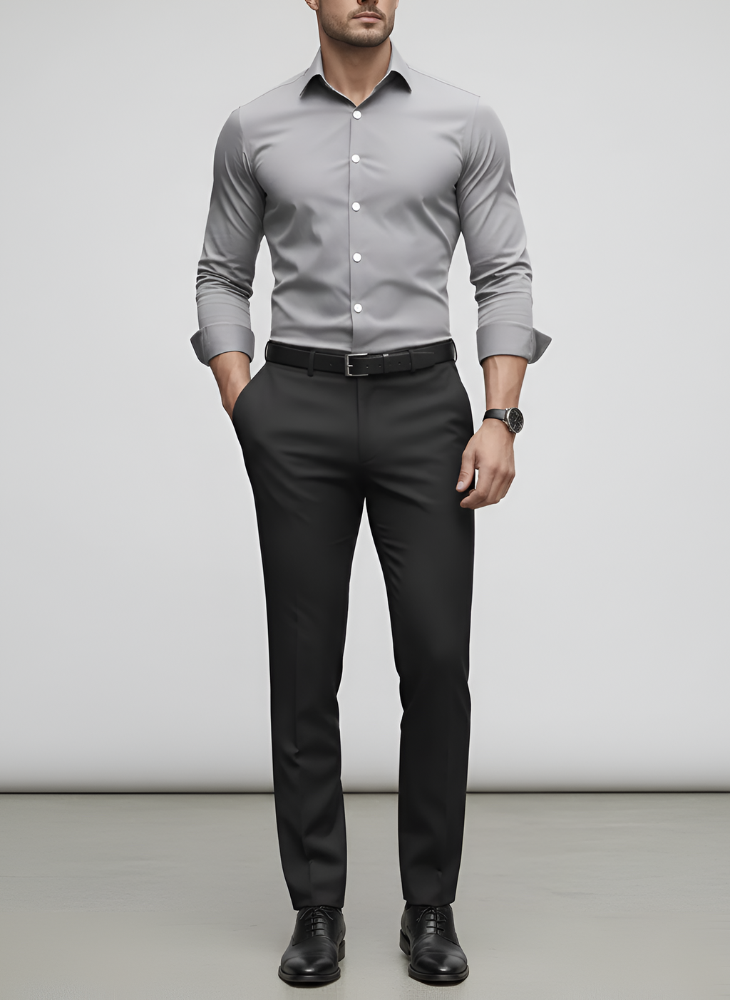 Nico – Men’s Wrinkle Free Button Up Shirt Slim Fit Long Sleeve - Image 8