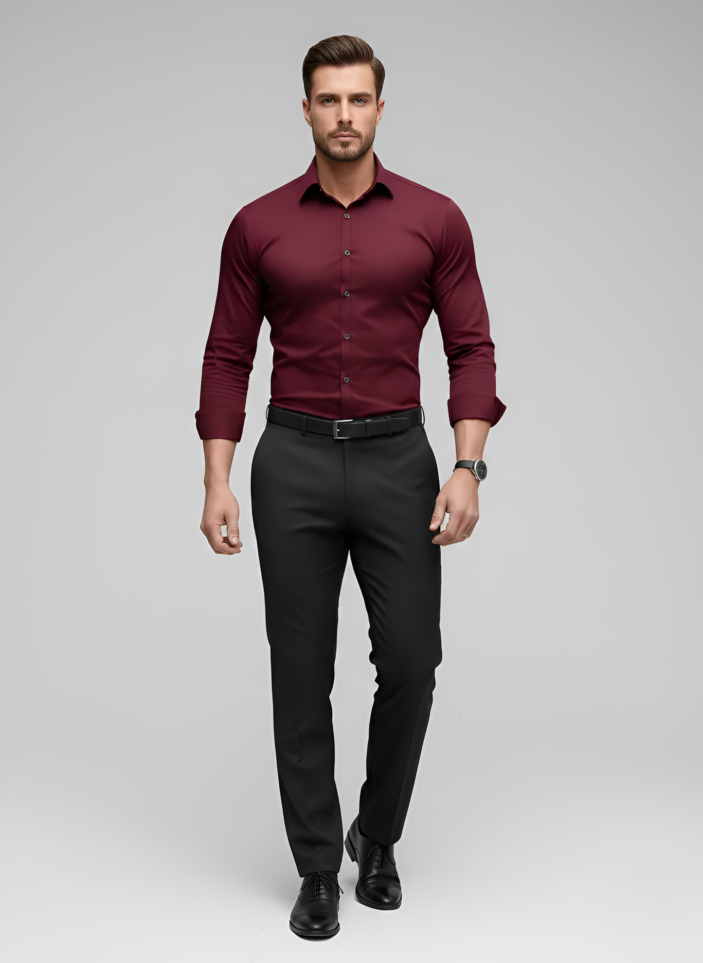 Nico – Men’s Wrinkle Free Button Up Shirt Slim Fit Long Sleeve - Image 6