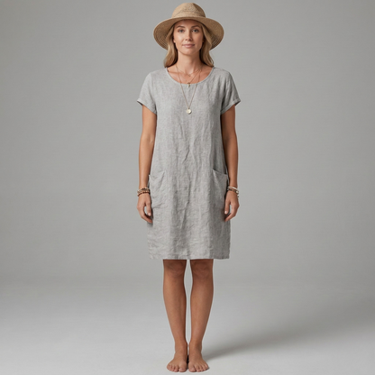 Andrea –  Short Sleeves and Pockets Dress - Image 5