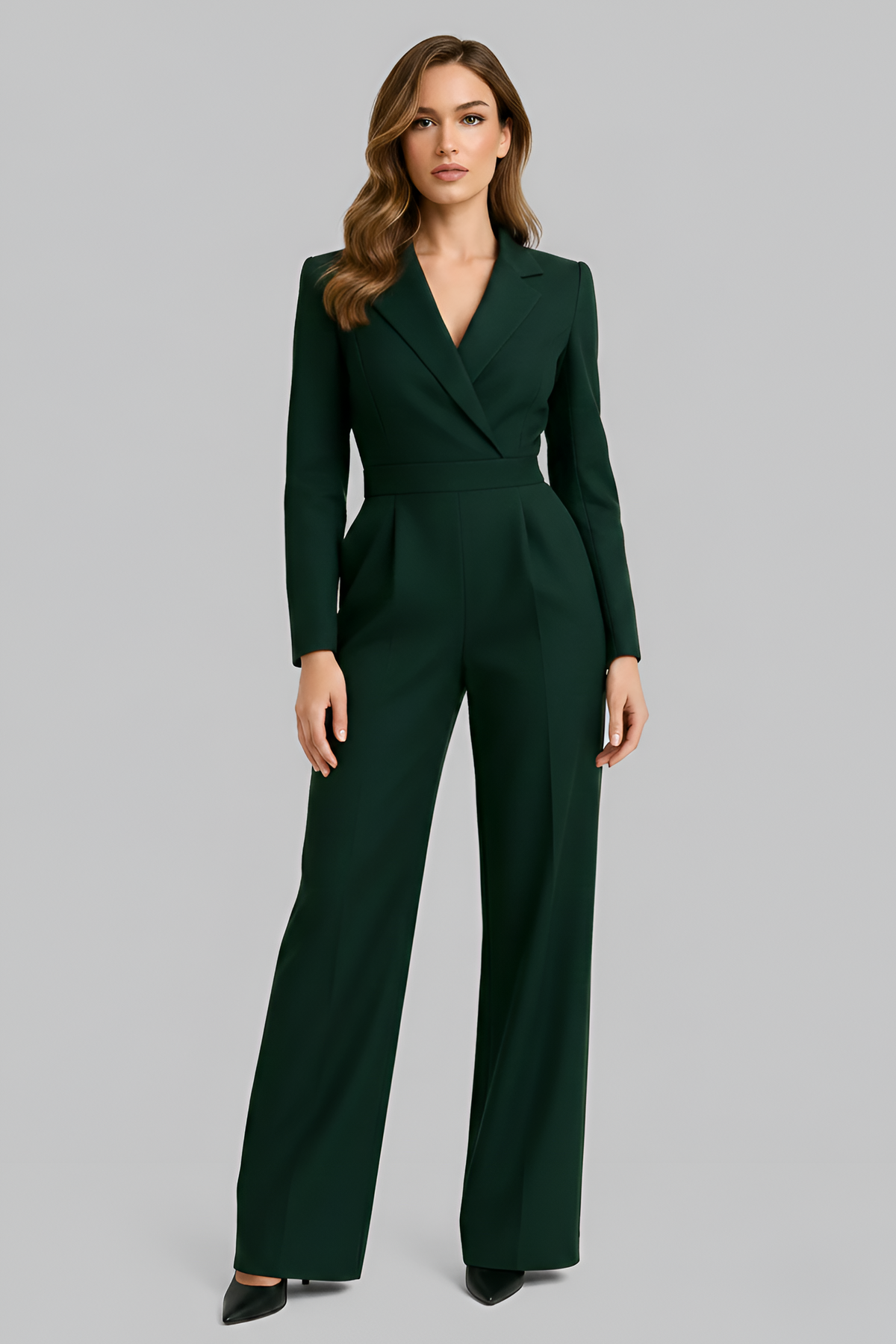Gabriele – Women Deep Neckline and Wide Legs Jumpsuit - Image 5