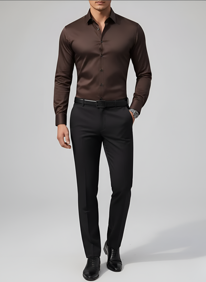 Nico – Men’s Wrinkle Free Button Up Shirt Slim Fit Long Sleeve - Image 7