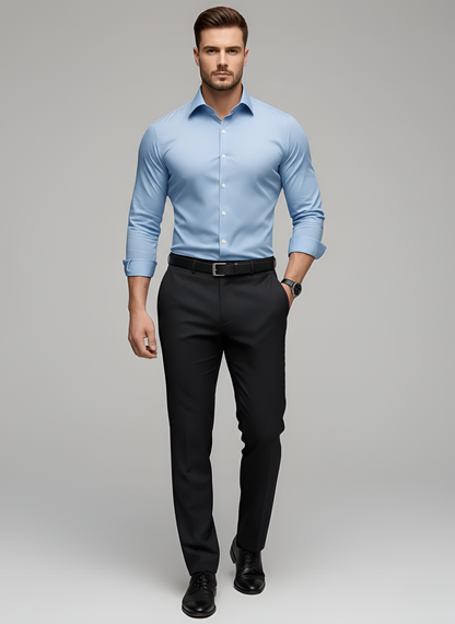 Nico – Men’s Wrinkle Free Button Up Shirt Slim Fit Long Sleeve - Image 10
