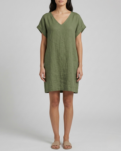 Stefanie – Short Sleeves with V-Neck Dress - Image 6