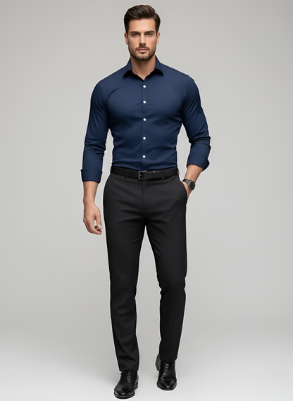 Nico – Men’s Wrinkle Free Button Up Shirt Slim Fit Long Sleeve - Image 5