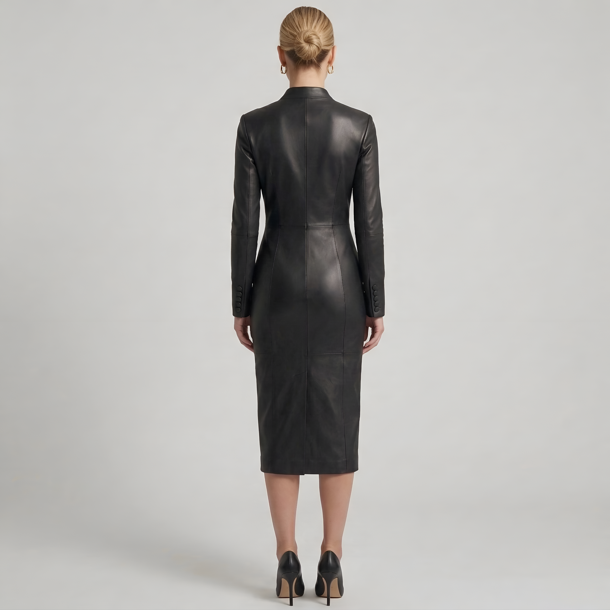 Helga – Women's Fitted Dress with V-Neck - Image 3