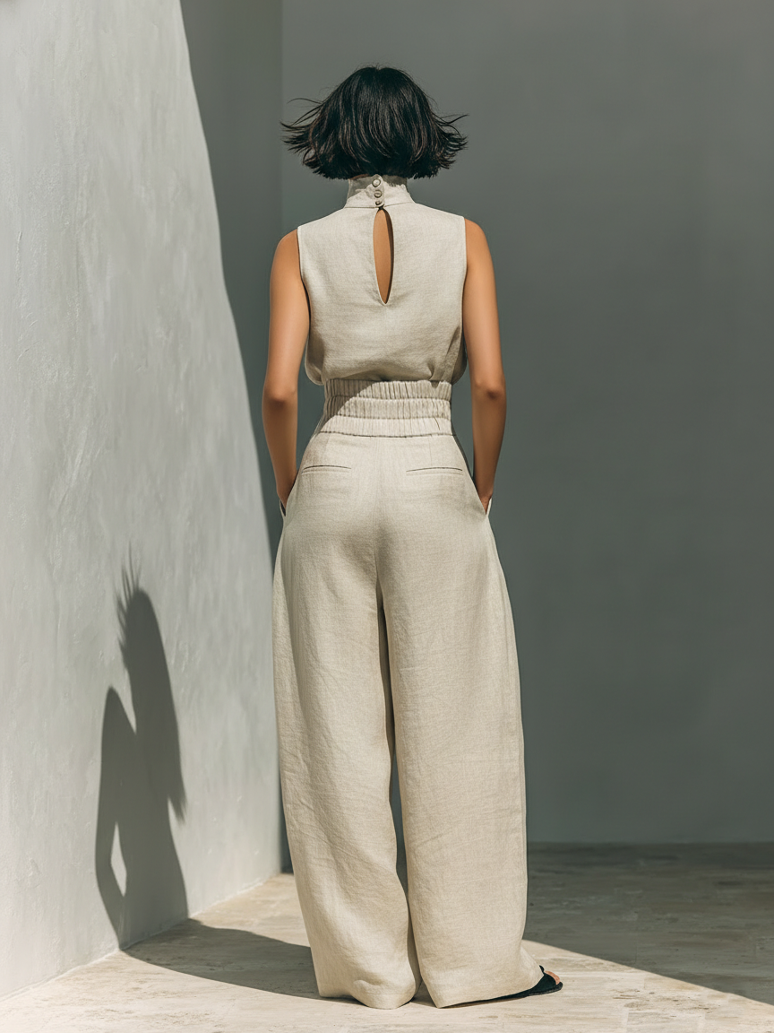 Lieselotte – Sleeveless Blouse and Wide-Leg Jumpsuit - Image 2