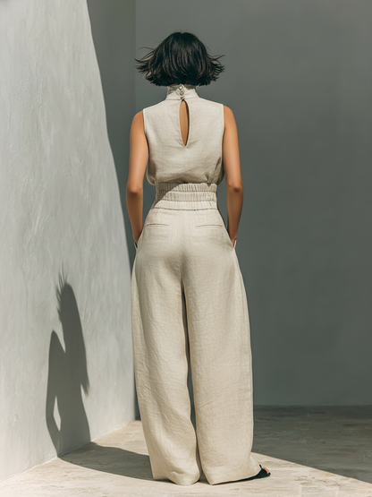 Lieselotte – Sleeveless Blouse and Wide-Leg Jumpsuit - Image 2
