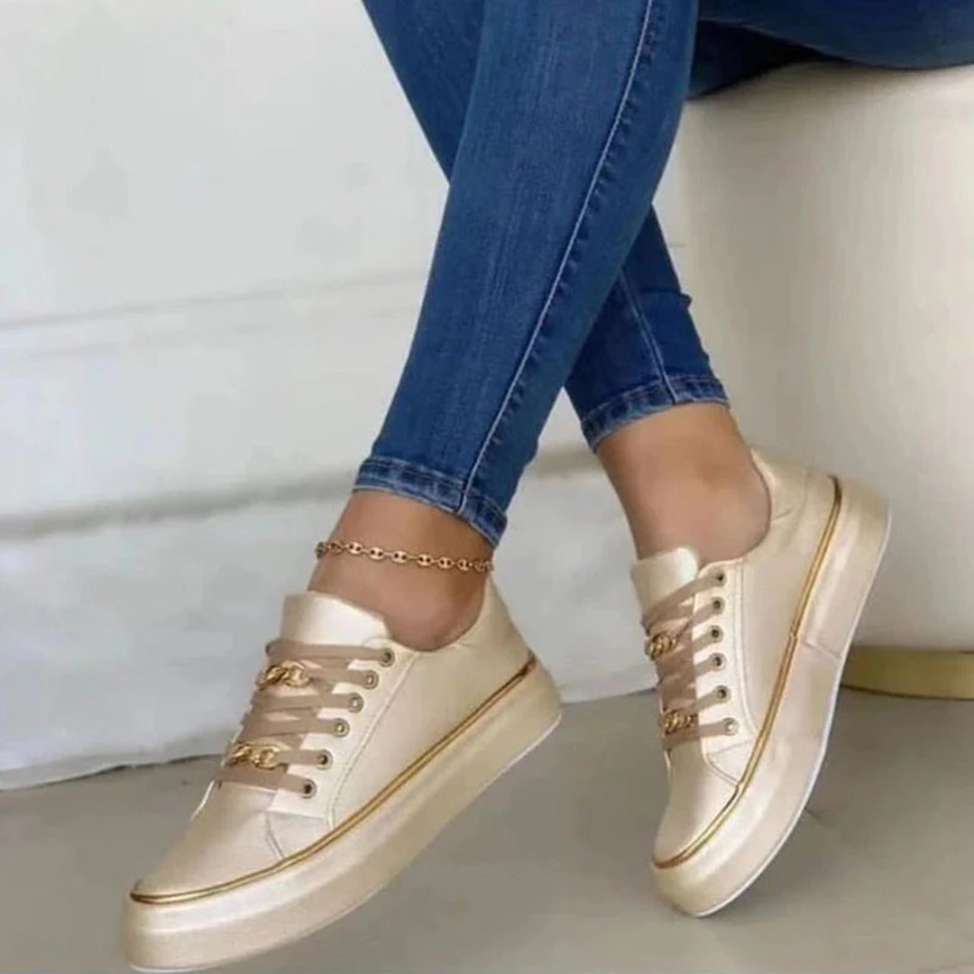 Sophia – Refined Gold Detail Sneakers - Image 2
