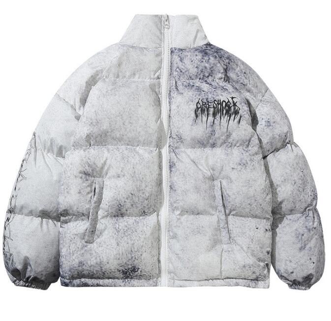 Męska kurtka puchowa o kroju oversize z efektownym nadrukiem - J&B; - 4 - Livia-Moda