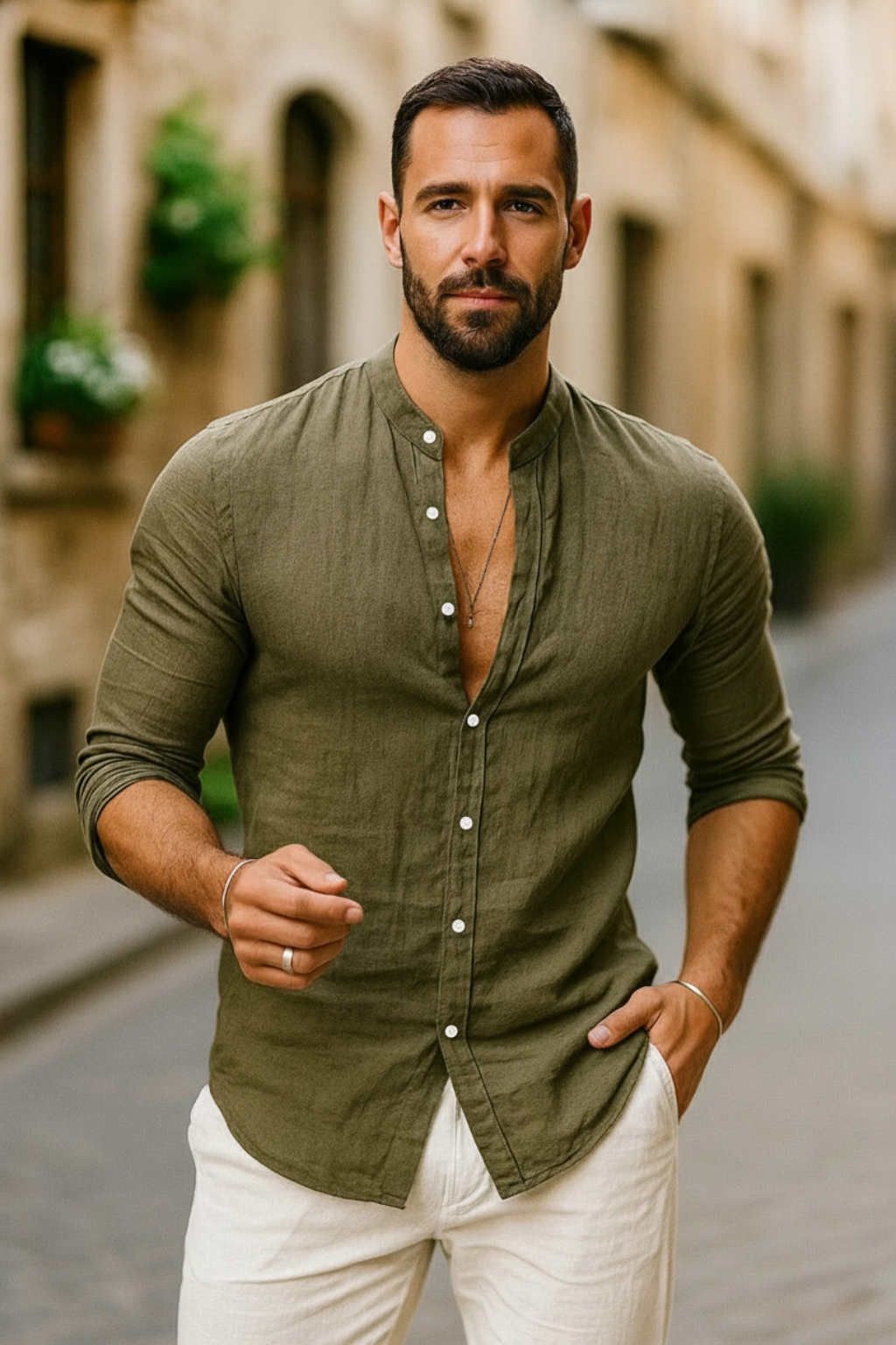 Philipp – 3/4 Sleeve Relaxed Fit Shirt - Image 4