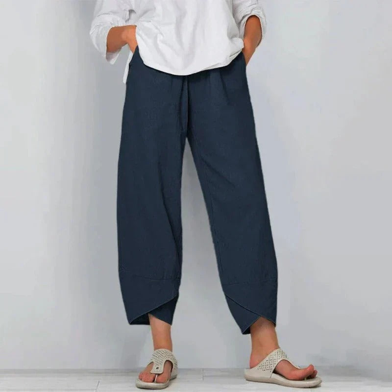 Melanie – Wide Leg Cropped Hem Trousers - Image 1