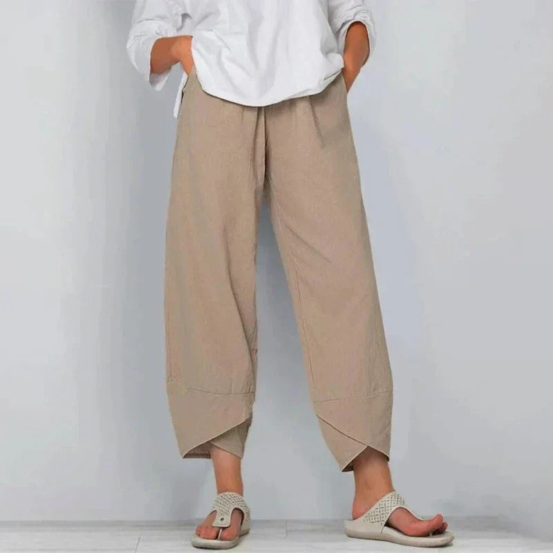Melanie – Wide Leg Cropped Hem Trousers - Image 2