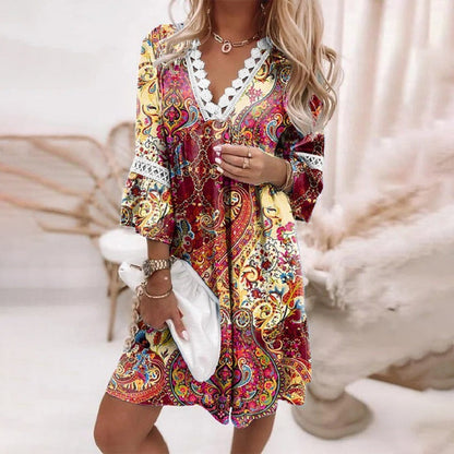 Anna – Women Lace Trim Summer Dress - Image 2