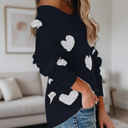 Melody - Heart-Pattern Sweater - Image 6