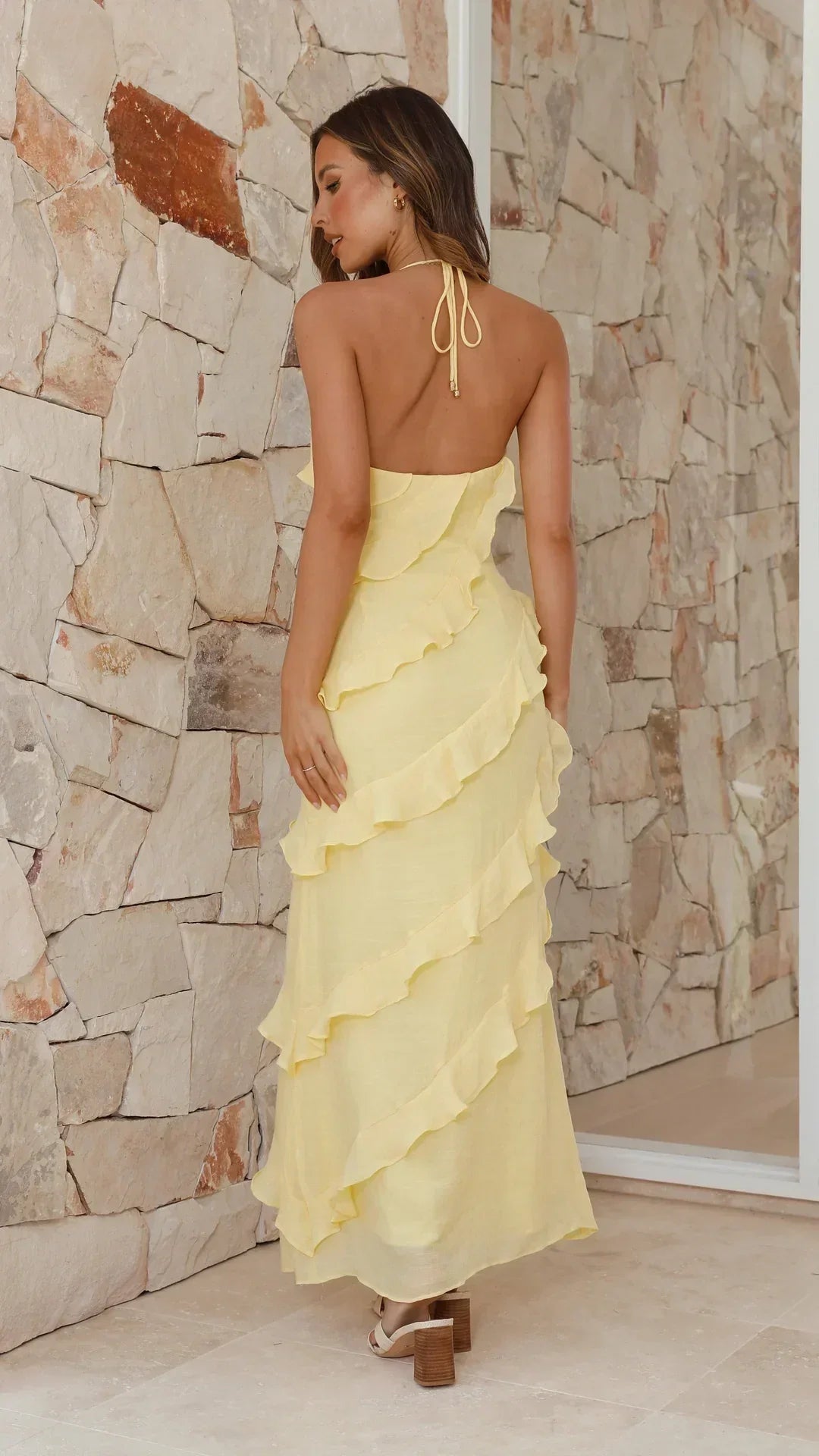 Franziska – Elegant Ruffled Maxi Dress for Women - Image 2