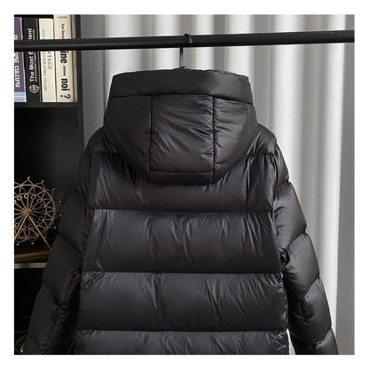 Anna – Elegancki Długi Puchowy Płaszcz Damski z Kapturem