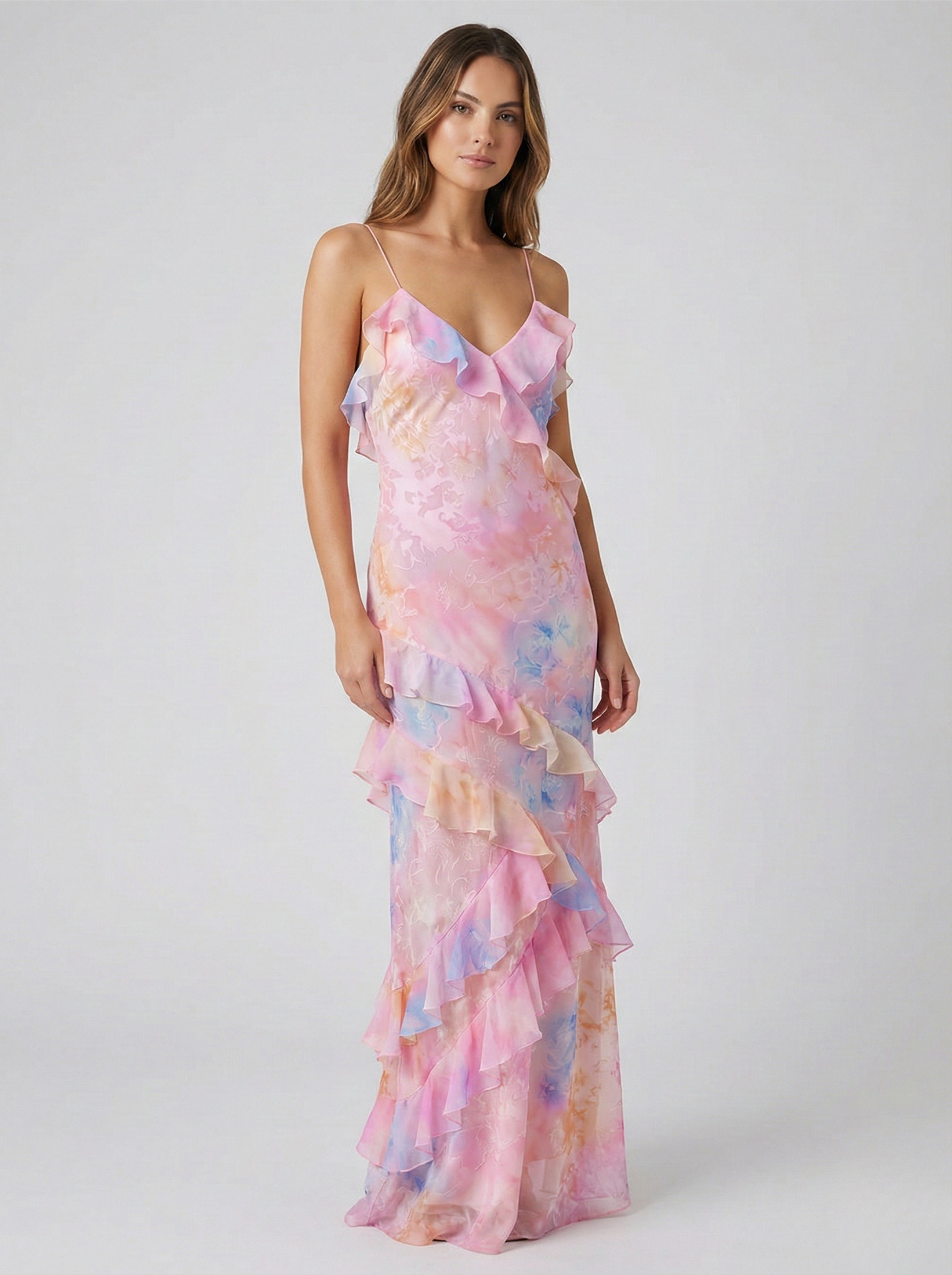 Monika – Elegant Flow Ruffle Maxi Dress for Women - Image 1