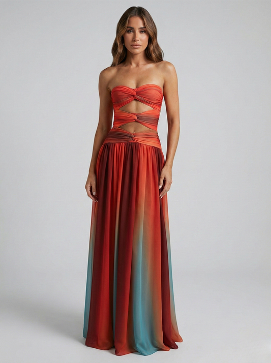 Lena – Stunning Cut-Out Maxi Dress for Women - Image 1