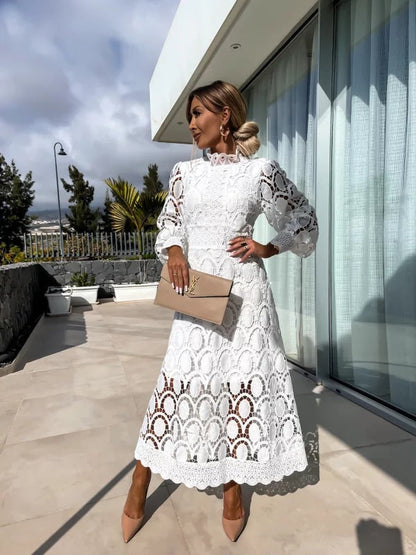 Lisa – Elegant Celestial Lace Dress for Women - Image 5