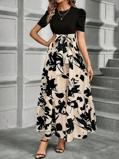 Julia – Elegant Bow-Tie Waist Maxi Dress for Women - Image 3